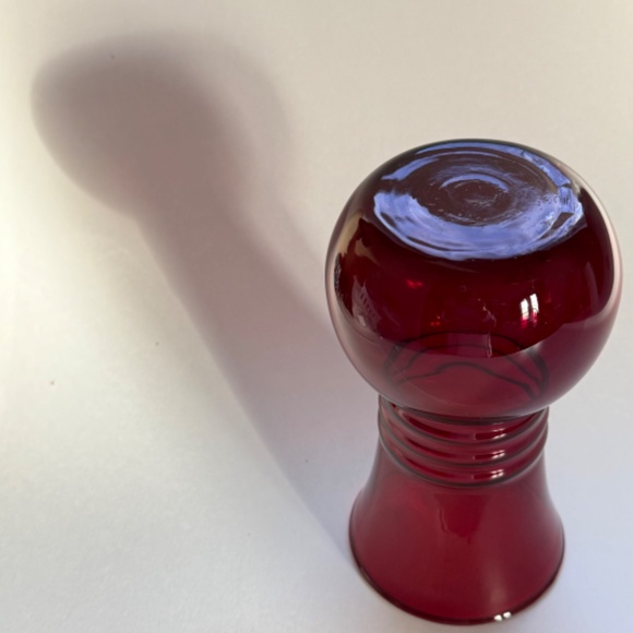 VTG ANCHOR HOCKING Royal Ruby Ribbed Neck Vase - Picture 5 of 7